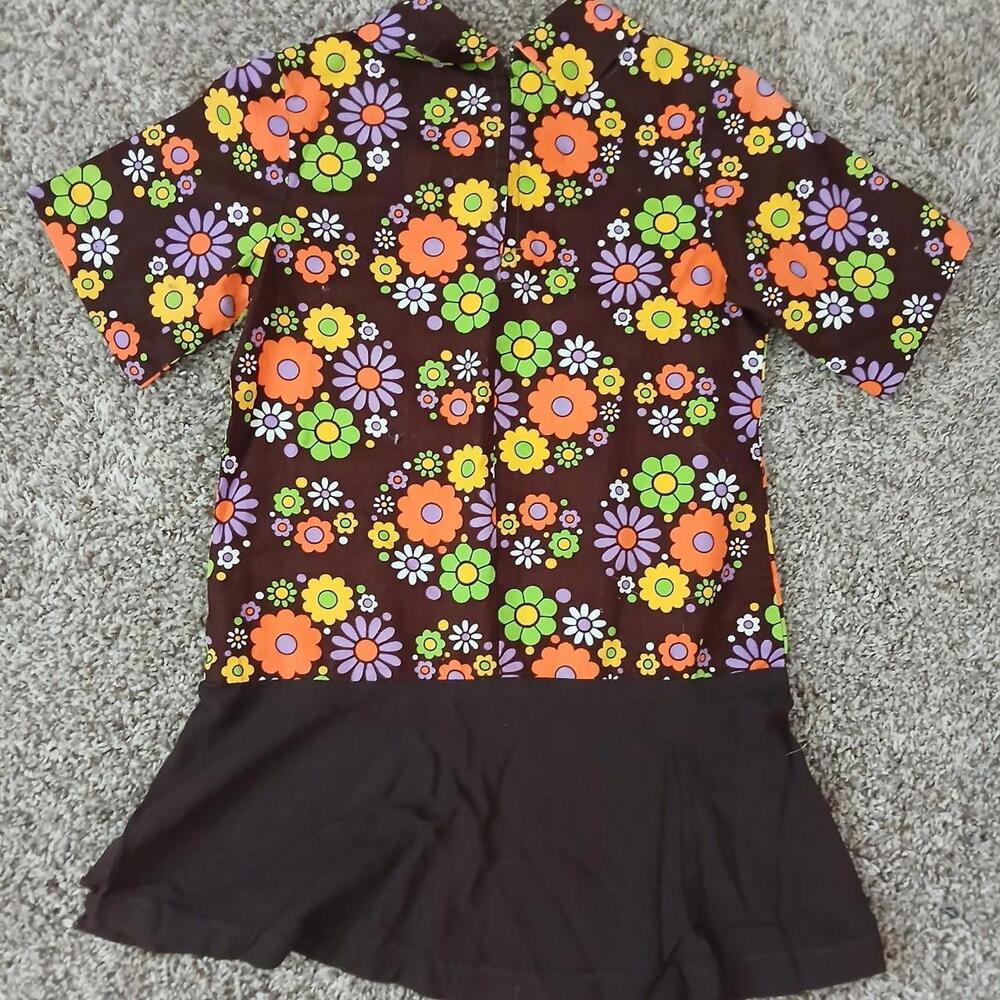 Vintage 1970s mod‎ floral print mini dress/top - Picture 2 of 4